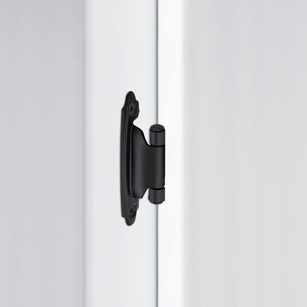 Matte Black Cabinet Hinges, 3/8 Inch Inset, 20 Pack(10Pairs)