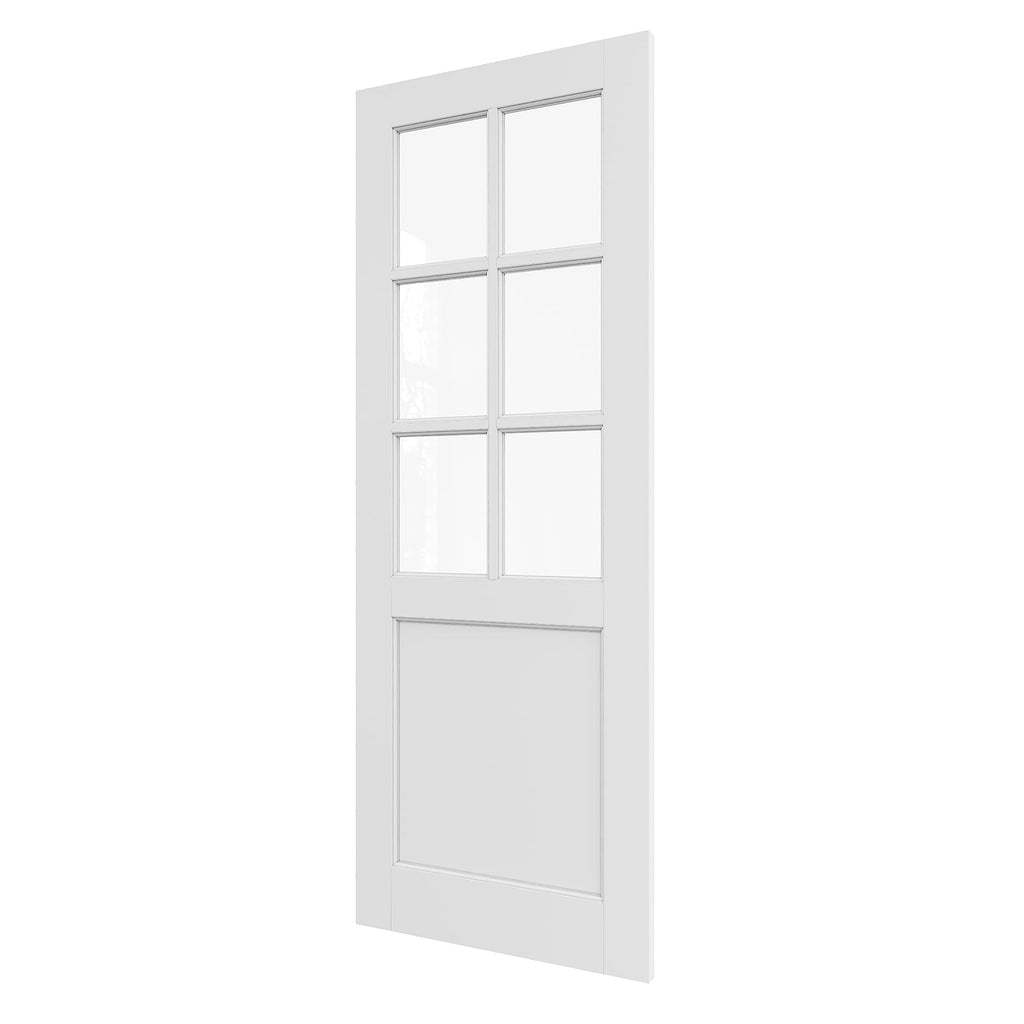 32x80 Interior Door Slab, 6-Lite Clear Glass Doors, Pantry Door, Room Doors