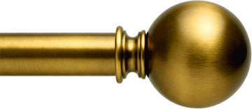 Brass Curtain Rods for Windows, 1 Inch Modern Metal Drapery Rods, Adjustable Heavy Duty Curtain Pole