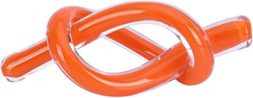 Hand Blown Glass Knot Art Sculpture, Blown Glass Art Decorative Object Decor, Single Hand-Blown Accent, Shelf