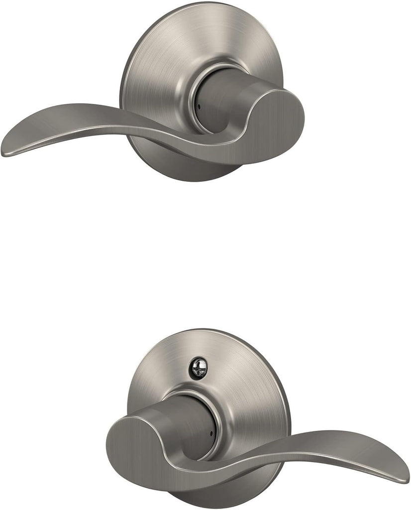 F10 V ACC 619 Accent Door Lever Hall & Closet Passage Lock, (Pack of 1), Satin Nickel