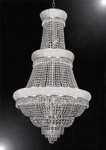 French Empire Crystal Chandelier Lighting H50" X W30" - Perfect For An Entryway Or Foyer - A500-Silver/448/21