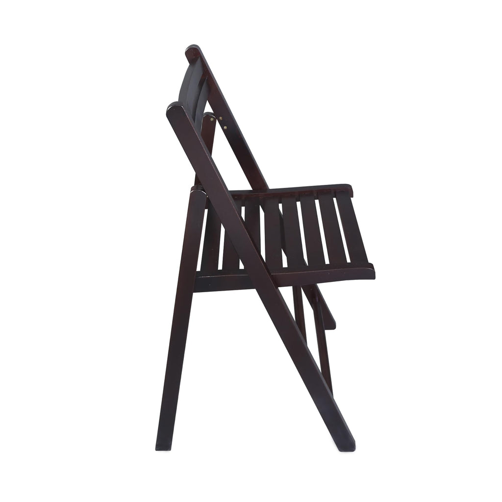 Wooden Folding Chairs 2-Pcs Set - Espresso