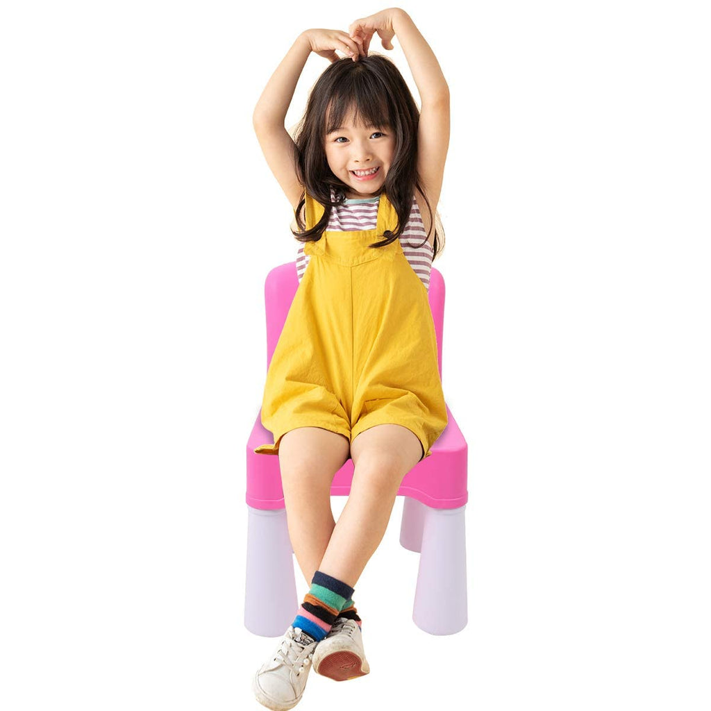 Sturdy Ergonomic Toddler Chair: 9.3in seat, 3+ Years, Pink, in/Out