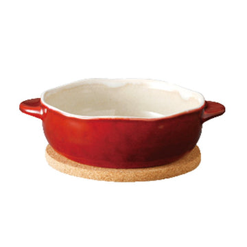 Hot Round Au Gratin, Red, Oven, Microwave, Dishwasher Safe, Gift, Present