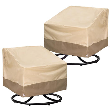For Outdoor Lawn Furniture Waterproof - 600D Heavy Duty and Waterproof Patio Swivel Chair Covers - W32''x D34''x