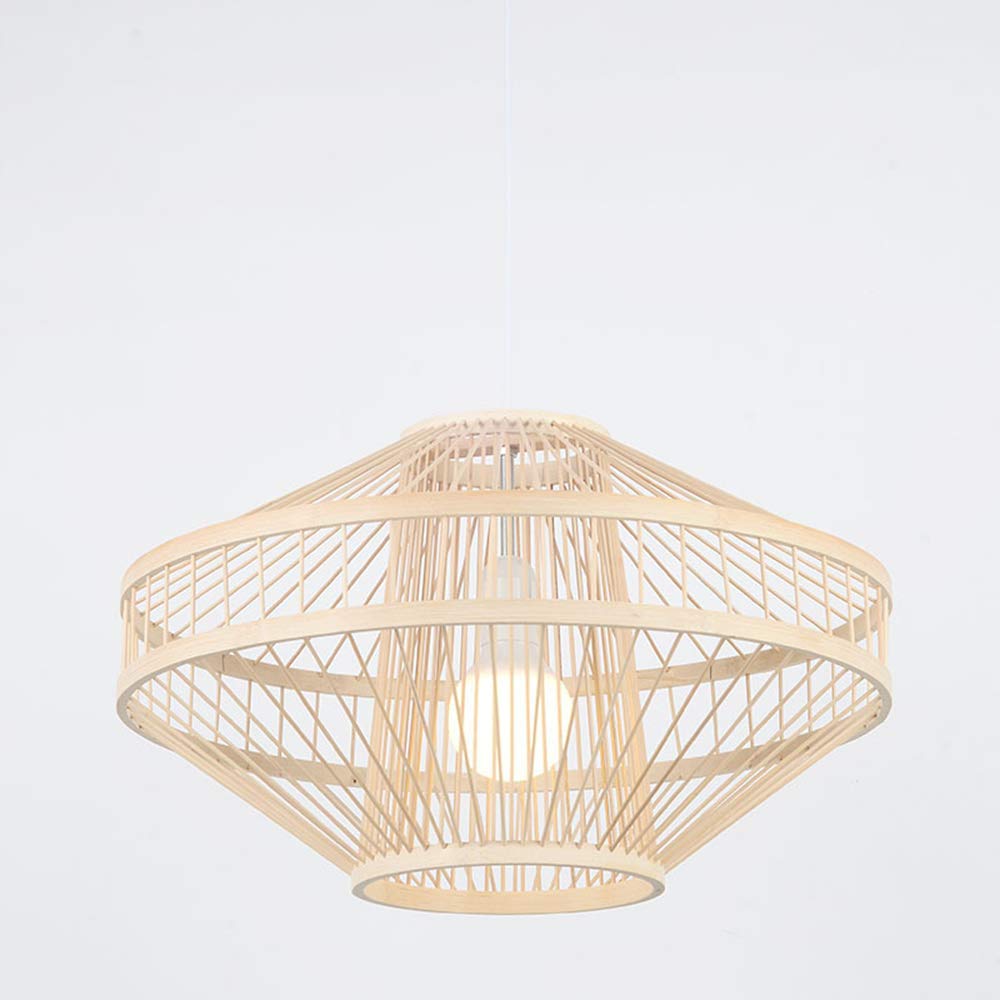 Lighting Handmade Bamboo Pendant Light Natural Chandeliers Woven Light 1 Light Hanging Light Restaurant Farmhouse