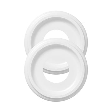 2 Pack White Molded Nylon Ceiling Medallion for Light Fixtures and Ceiling Fans 10"OD x 4"ID x 1"P (Fits Canopies up