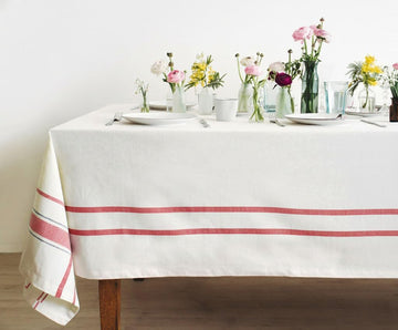 Red Tablecloths, Farmhouse Tablecloth for Rectangle Tables, Cotton Cotton Red Table Cover, Rustic Co