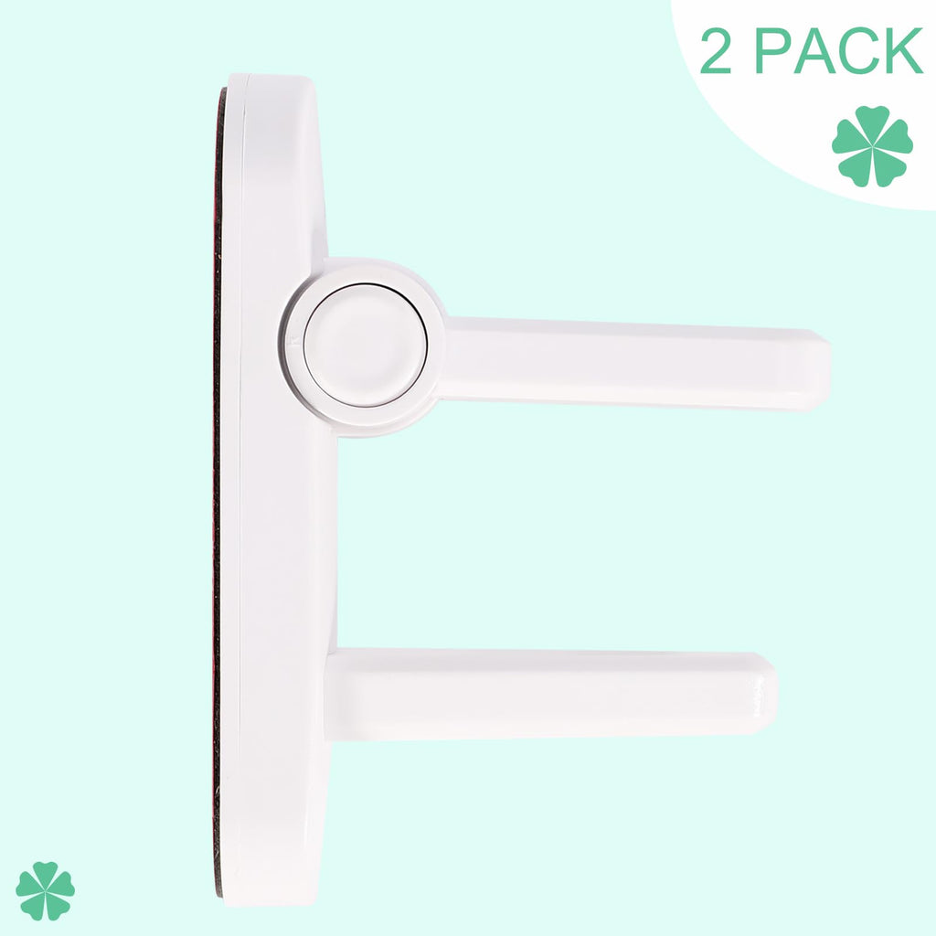 Child Proof Door Lever Lock, White, 2 Pack
