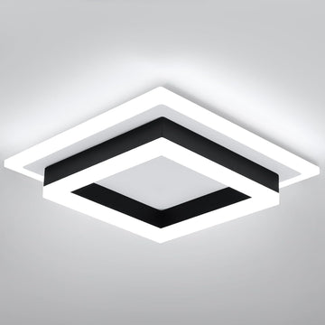 32W Modern LED Ceiling Light, Small Flush Mount Light Fixture, 6500K Cold White Ceiling Lamp, Square Hallway Lighting