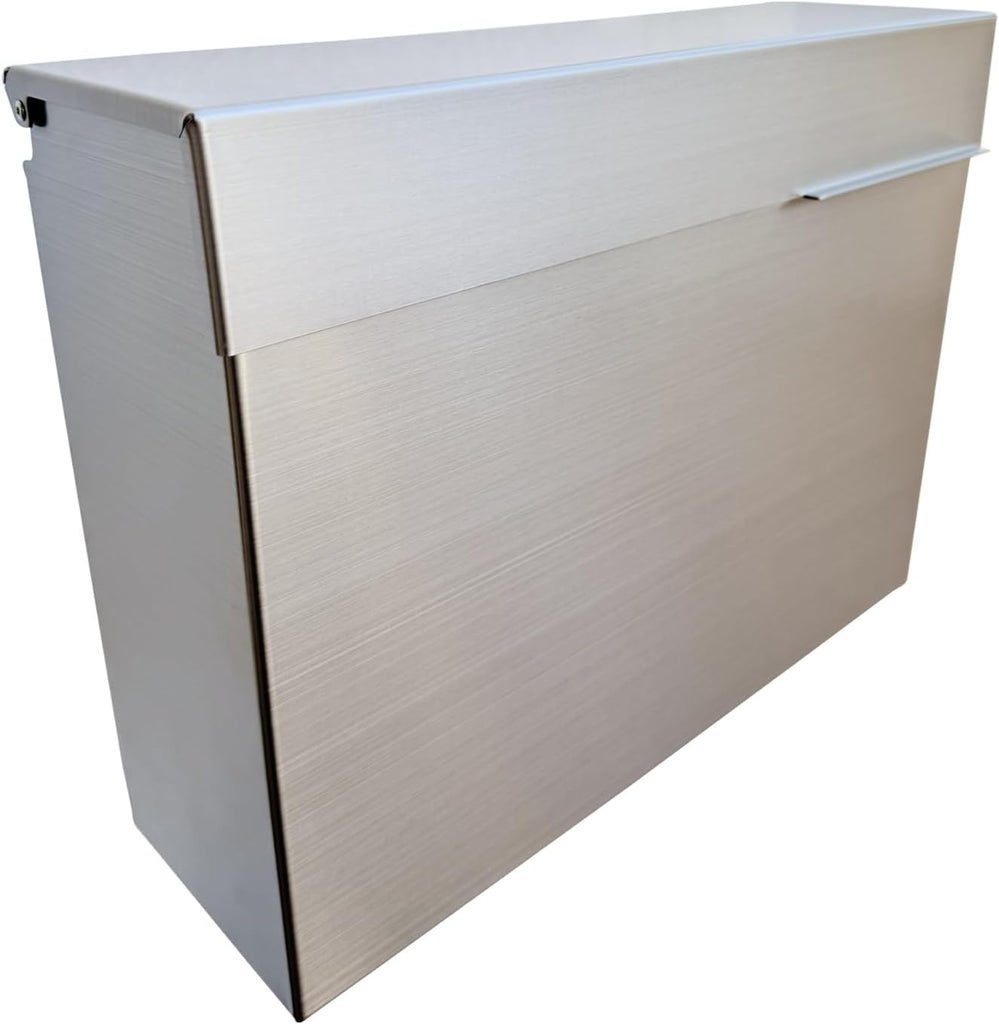 304 Stainless Steel Wall Mounted Mailbox Resistant Large Capacity Locking Outdoor Mailbox with Rainproof Design and
