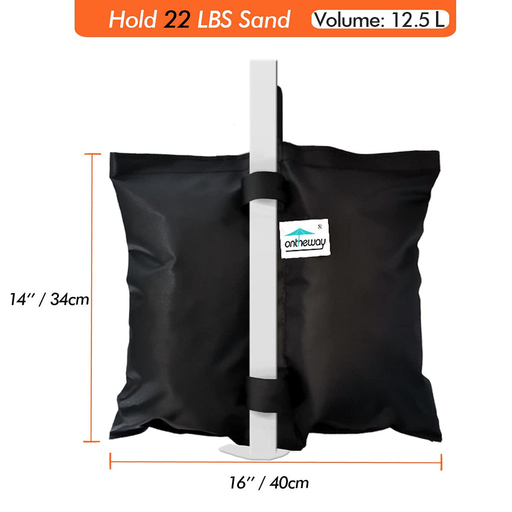 Sand Bags for Canopy Tent, Heavy Duty Weights Sandbags, 4pcs-Pack (Black)