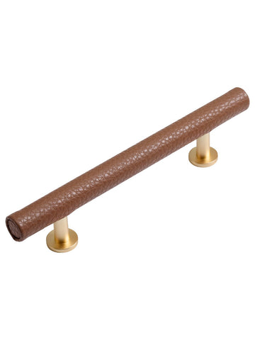 Brown Leather Drawer Pulls 2 Pack 3.78" (96mm) Hole Center Leather Dresser knobs Pulls Drawers Bathroom Dressers
