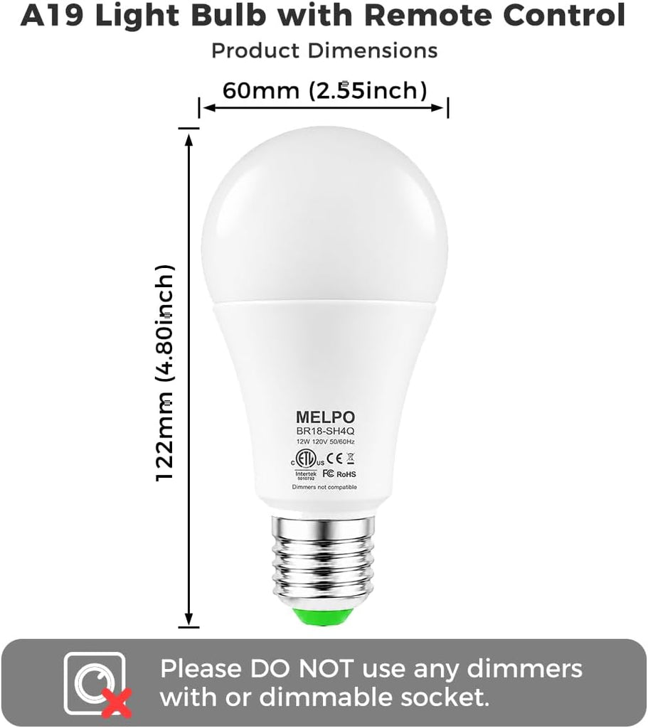 Led Light Bulb, 12W, 120 Watt Equivalent, 2700K/4500K/5700K 3CCT, 9 RGB Colors, Color Changing Light Bulb with Remote