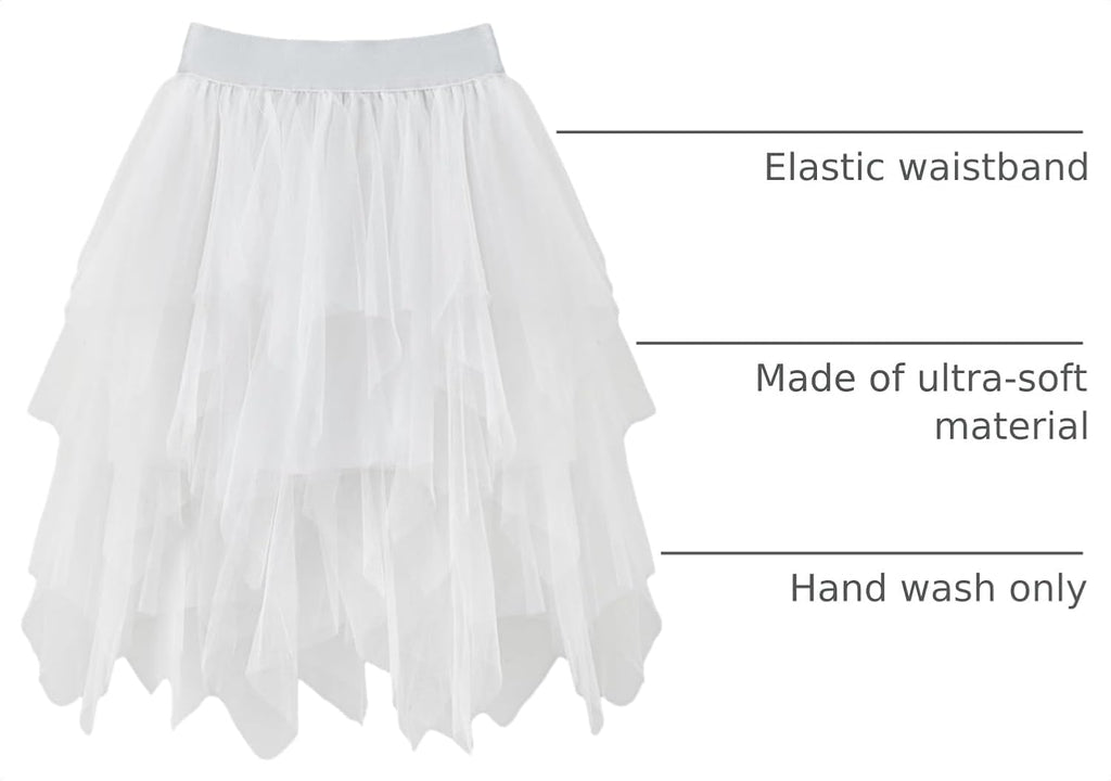 Girls Sweet Layered Mesh Skirt Party Birthday Dance Princess Skirt