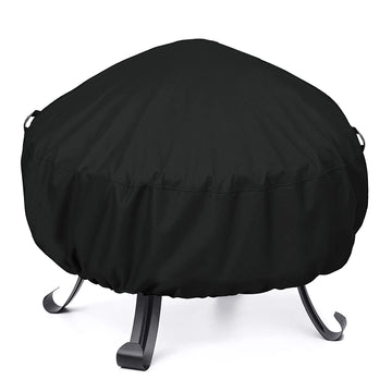 32 Inch Round Fire Pit Cover Waterproof, 32" Dia x 14" H, Black