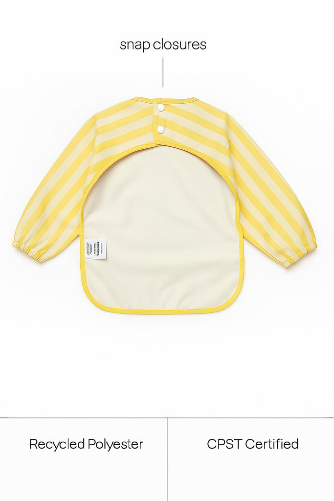 Long Sleeve Smock Bib for Babies - Waterproof Long Sleeve Baby Feeding Bib, Soft & Washable, 2 Pack (6-24 Months)