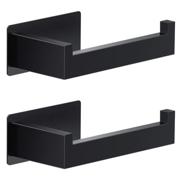 Self Adhesive Toilet Paper Holder, Toilet Roll Holder, Black-2 Pack