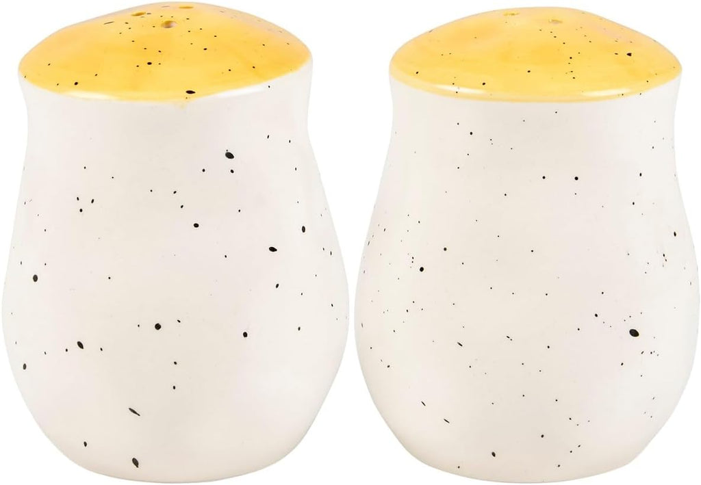 Salt & Pepper Set - features bees buzzing over flowers with yellow accents. Shakers include unique openings to tell - Set of 5