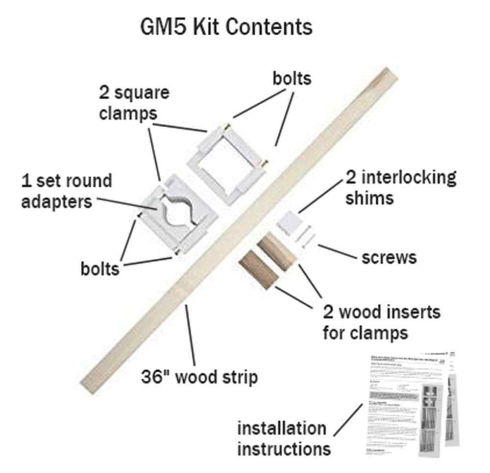 No Hole Stairway Baby Gate Mounting Kit - Fits Posts from 2 3/4 inches to 3 1/2 inches Wide with Square or Round Tops