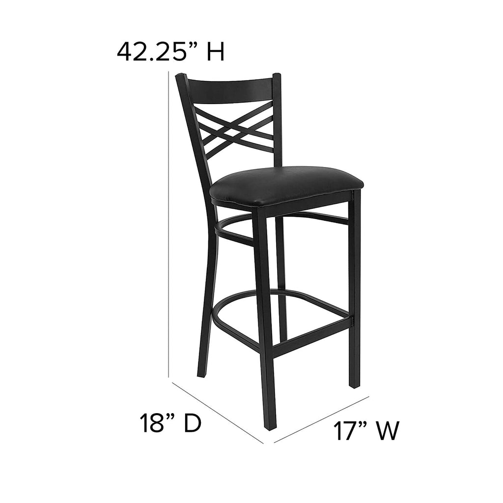 Hercules Metal Restaurant Barstool, Black