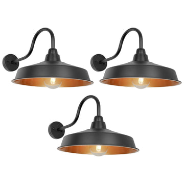 Barn Light Outdoor, 16 Inch Dome Large Farmhouse Exterior Light Fixture Wall Mount, Industrial Outdoor Wall Sconce