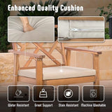 4-Piece Acacia Wood Outdoor Patio Furniture Set - Conversation for Backyard, Garden & Porch