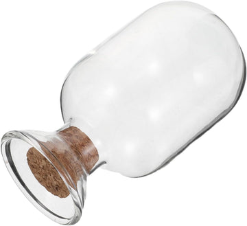 Decorative Match Striker Bottle with Cork, Wood and Glass Mantel Decor