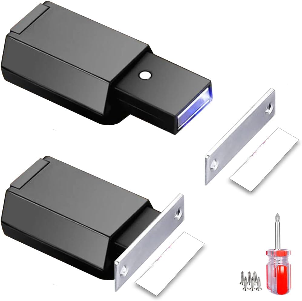 Push to Open Door Latch Cabinet Hardware 2 Pack Magnetic Push Latch & Lock Heavy Duty Touch Latch and Catch for Hidden