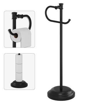 Toilet Paper Holder Floor Stand, Bathroom Freestanding Black