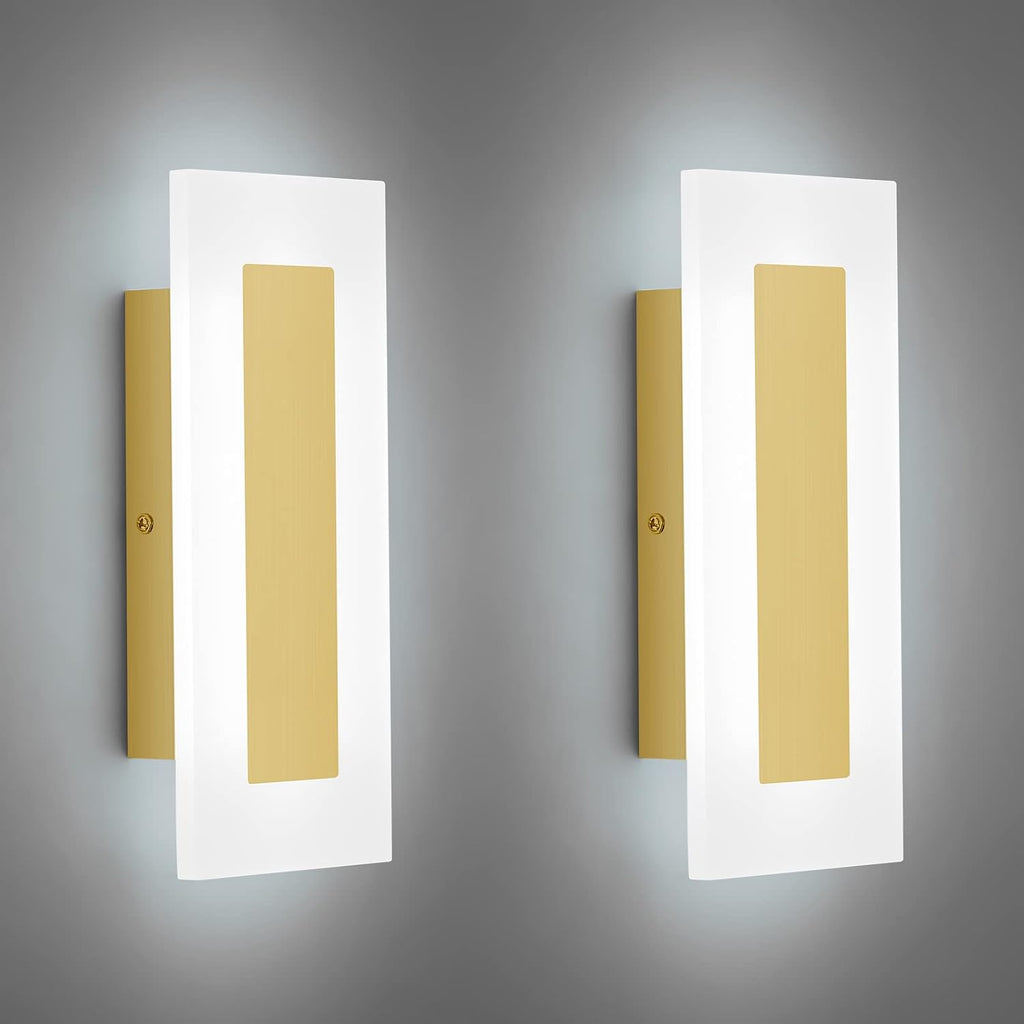 Modern LED Acrylic Gold Wall Sconce White Light 6000K for Bedroom Corridor Stairs Bathroom Indoor Lighting Fixture