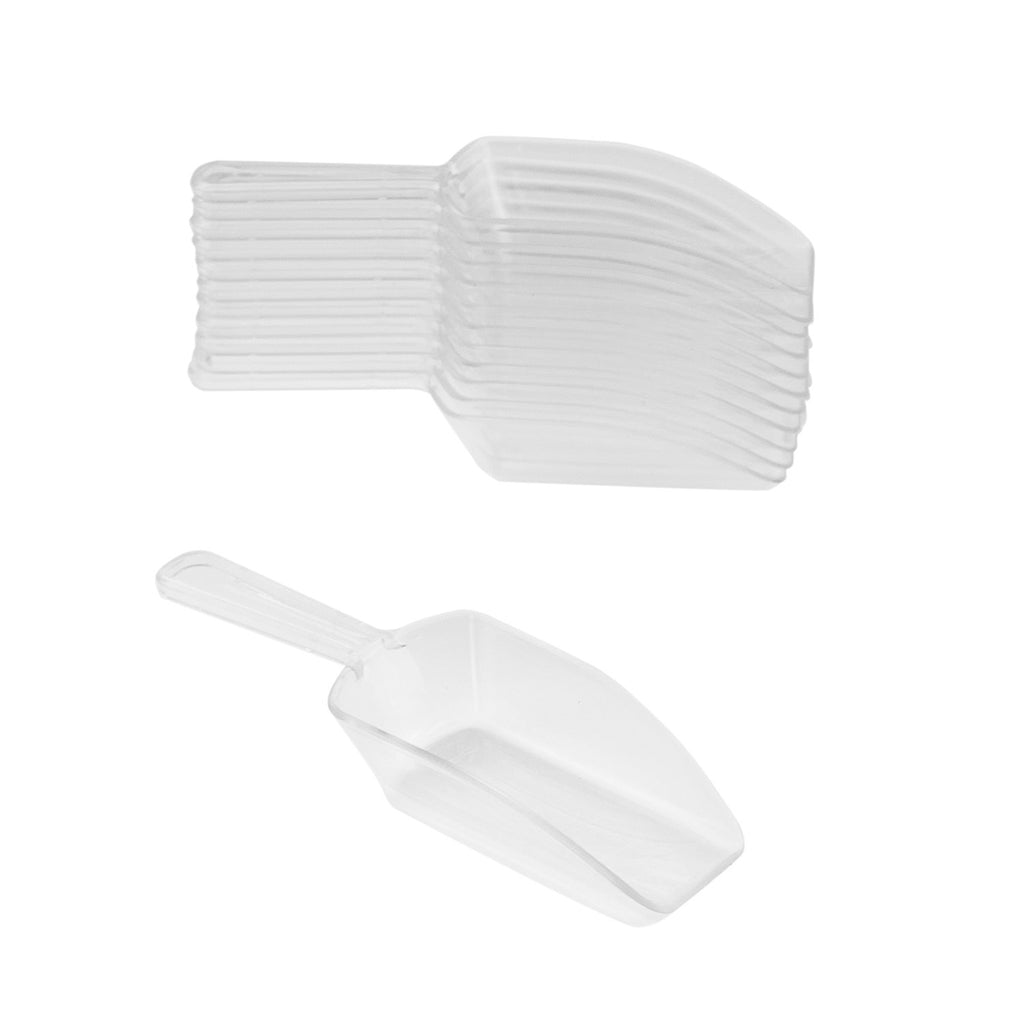 5.5" Mini Acrylic Plastic Scoops for Weddings, Candy Dessert Buffet, Ice Cream, Protein Powders, Coffee, Tea (Clear)