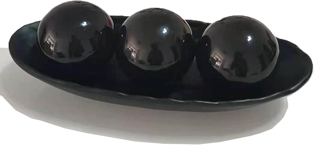 Decor Tray and Orbs Balls Set of 3,Ideal Gift for Weddings Special Occasions and for Decorative Accents Centerpiece