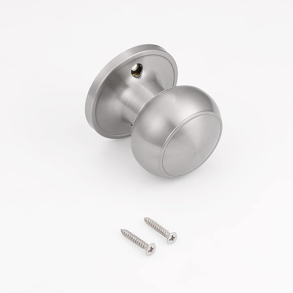 Dummy Door Knob Brushed Nickel Finish Interior Door Knobs 8 Pack, Colonial Ball Inactive Door Knob Hardware, One Side
