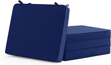 Outdoor Chair Cushions Set of 4: Waterproof & Fade Resistant Seat Cushion Furniture - 18.5 x 16 x 2 Inch Chair Pads