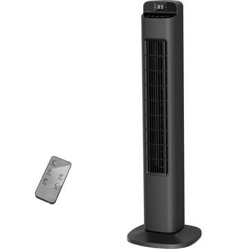 Portable Bladeless Tower Fan, 80° Oscillating Design, Remote Control Included, 5 Speeds & 3 Modes, Quiet Cooling
