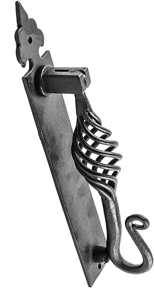 Door Knockers 10 in. Black Cast Iron Birdcage Style Door Knocker with Mounting Hardware
