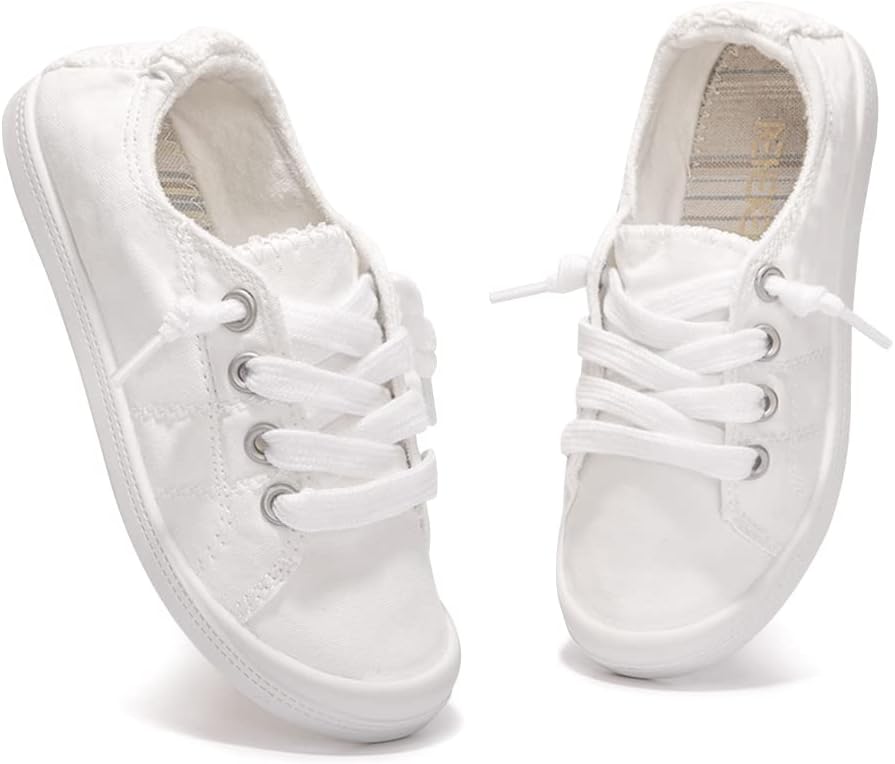 Kids Slip On Canvas Sneakers, Elastic Laces Low Top Casual Shoes