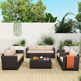 5-Piece Outdoor Patio Furniture Set | Khaki for Patio, Garden & Porch