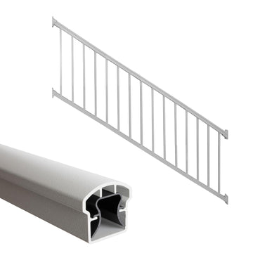 36 in. H x 8 ft. W Stanford Stair Railing Kit - Aluminum Porch & Deck Railing Kit with White Powder-Coated Finish