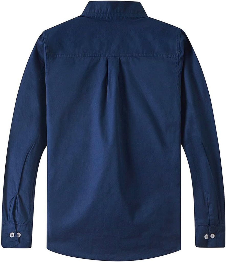 Boys Long Sleeve Uniform Woven Twill Button Down Shirt