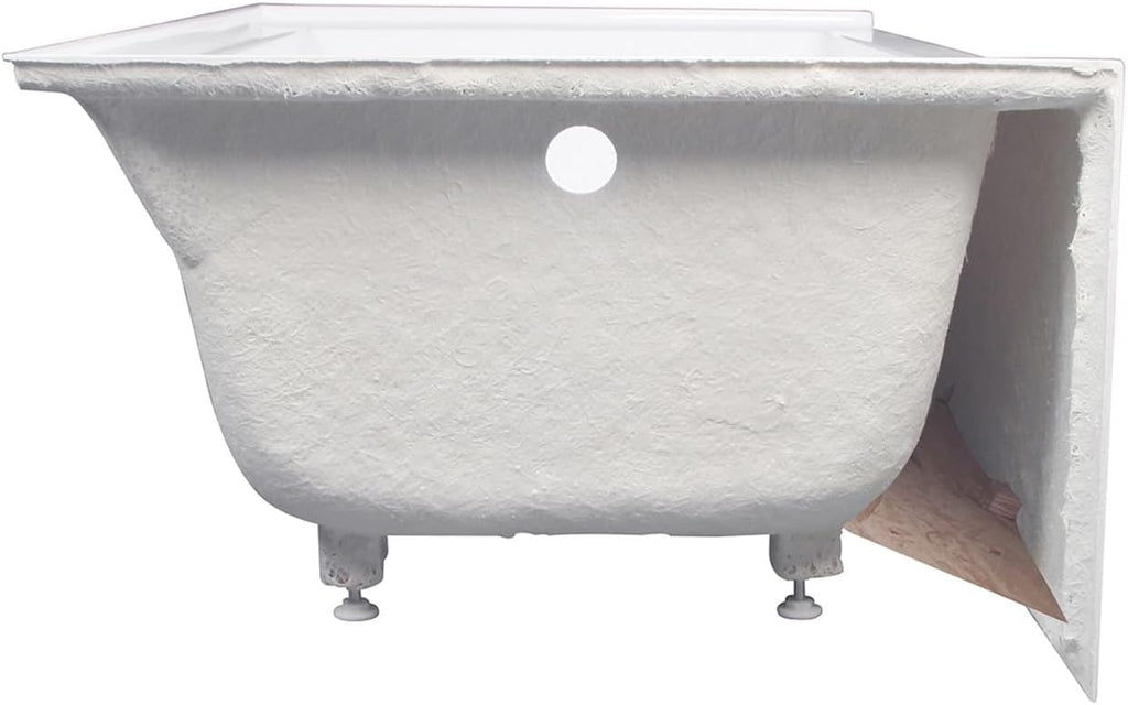 Aqua Eden VTAP603622L 60-Inch Acrylic Alcove Tub with Left Hand Drain, White