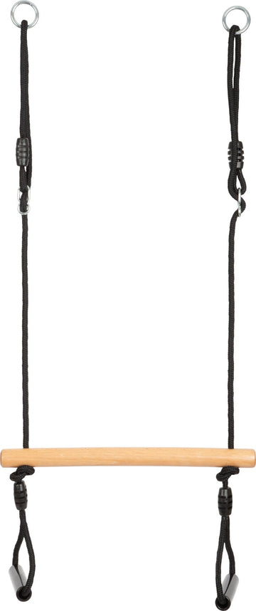 Trapeze with Gymnastics Rings Black Line, Swing for Children and Adults, from 3 Years, 12409, Black, Natural