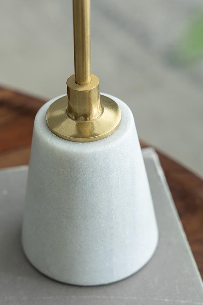 Luxury Set of 5 Marble and Gold Pillar Candle Holders - Elegant Modern Home Decor Accent