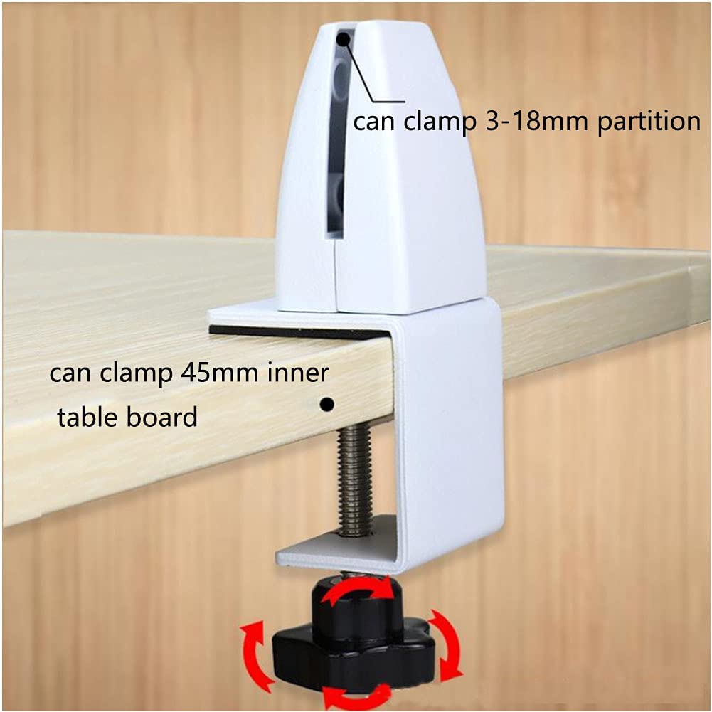 Sneeze Guard Support Clamps 4 pcs, Adjustable Office Partition Clamp, Acrylic Desk Divider Clamps, Plexiglass