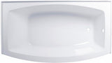 VTDR663222R 66-Inch Acrylic Curved Apron 3-Wall Alcove Tub with Right Hand Drain, Glossy White