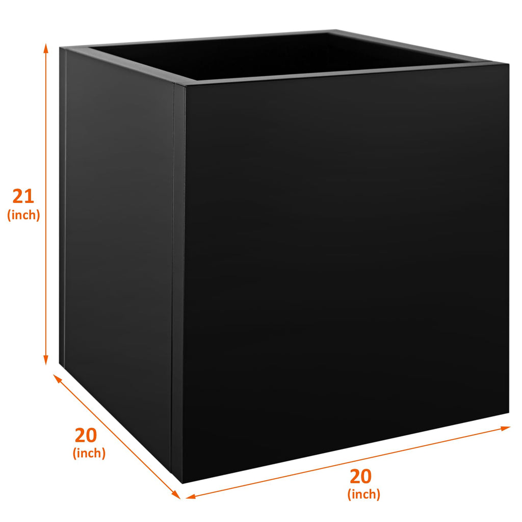 Steel Planter Box 20"x20"x21", Large Square Metal Planter Box