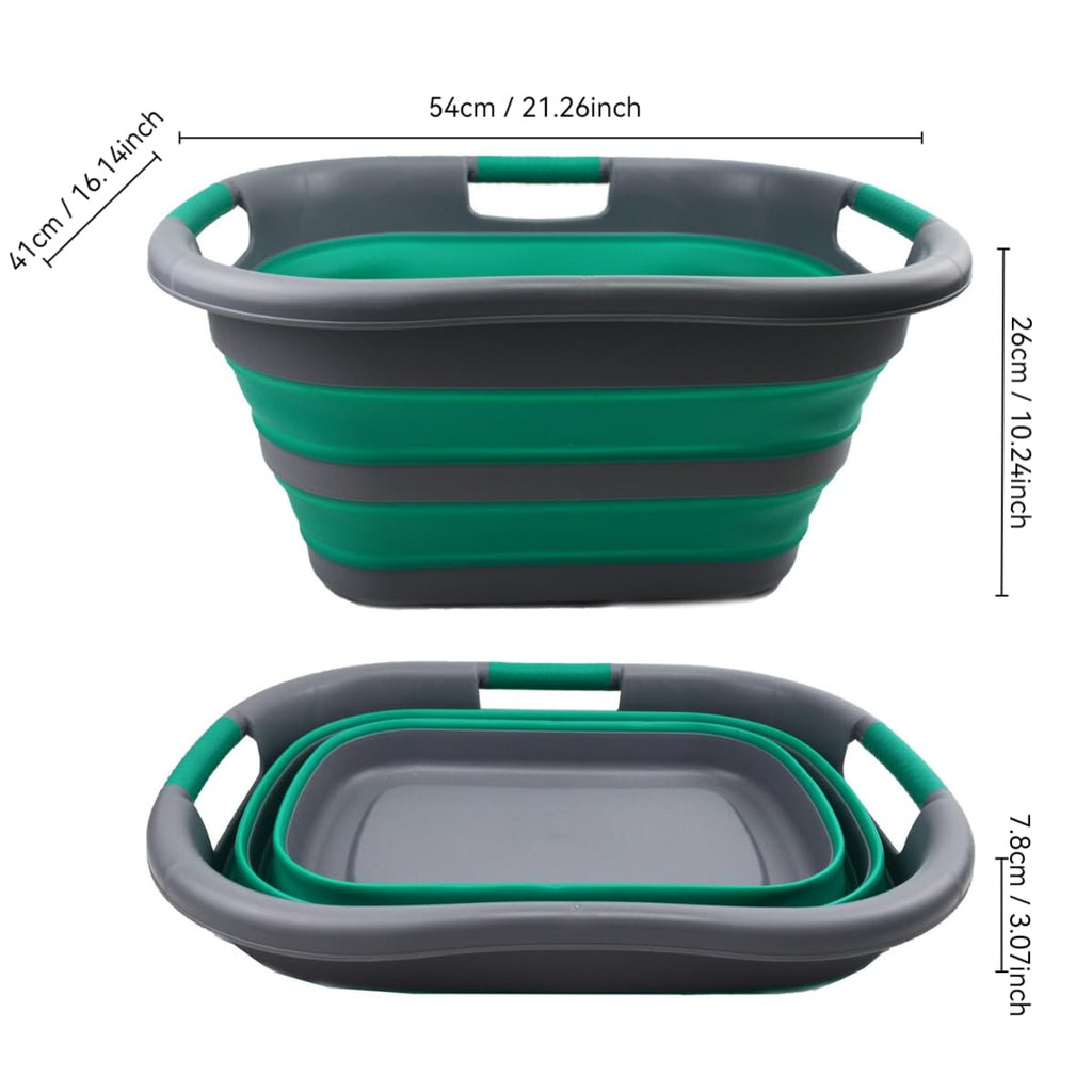 30L (7.9 gallon) Collapsible Plastic Laundry Basket - Foldable Pop Up Storage Container/Organizer - Portable Washing