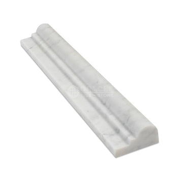 Carrara White Honed Marble Chair Rail Molding 2x12
